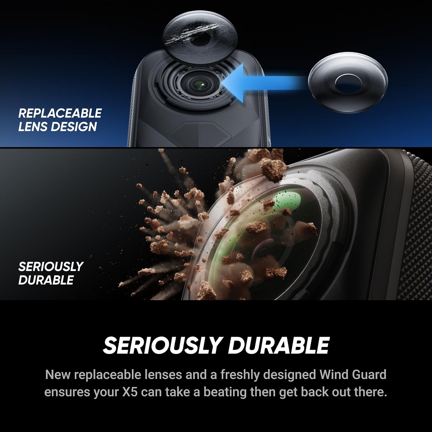 Insta360 X5 360 Camera Standalone – 8K Low-Light, Black