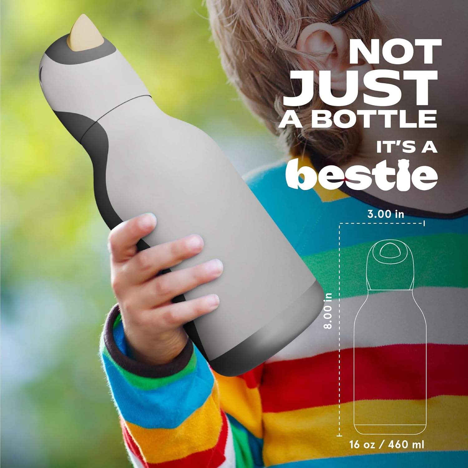 asobu Bestie Bottle Insulated Stainless Steel Water Bottle (Penguin)
