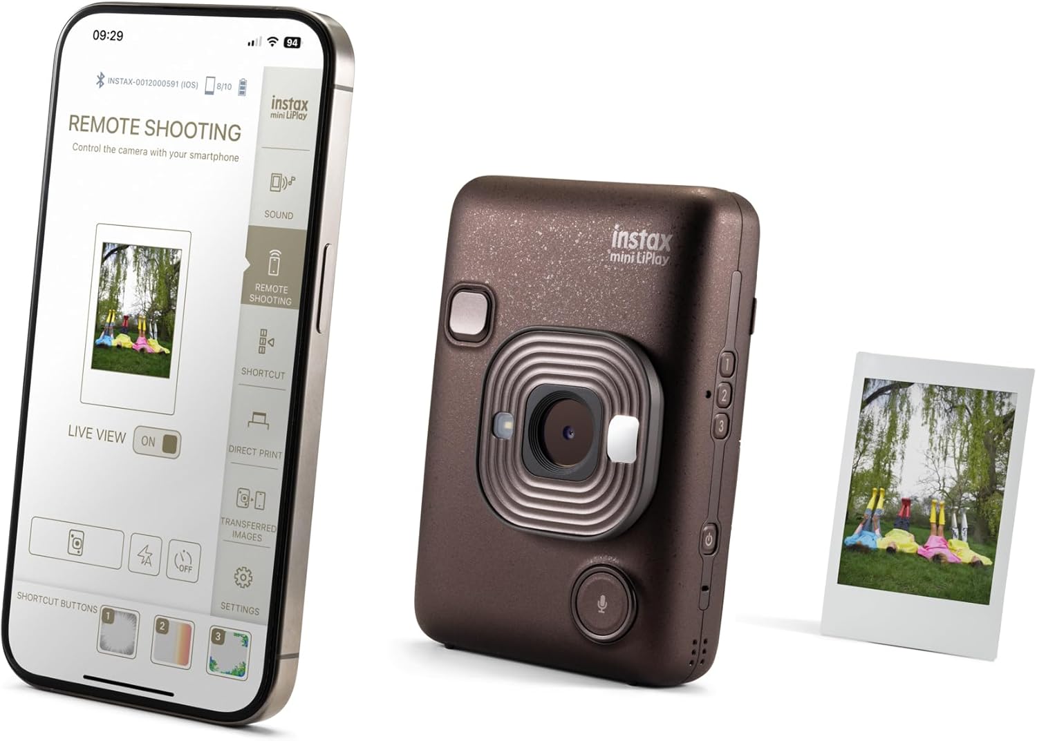 Instax Fujifilm Mini Liplay Hybrid Instant Camera - deep bronze