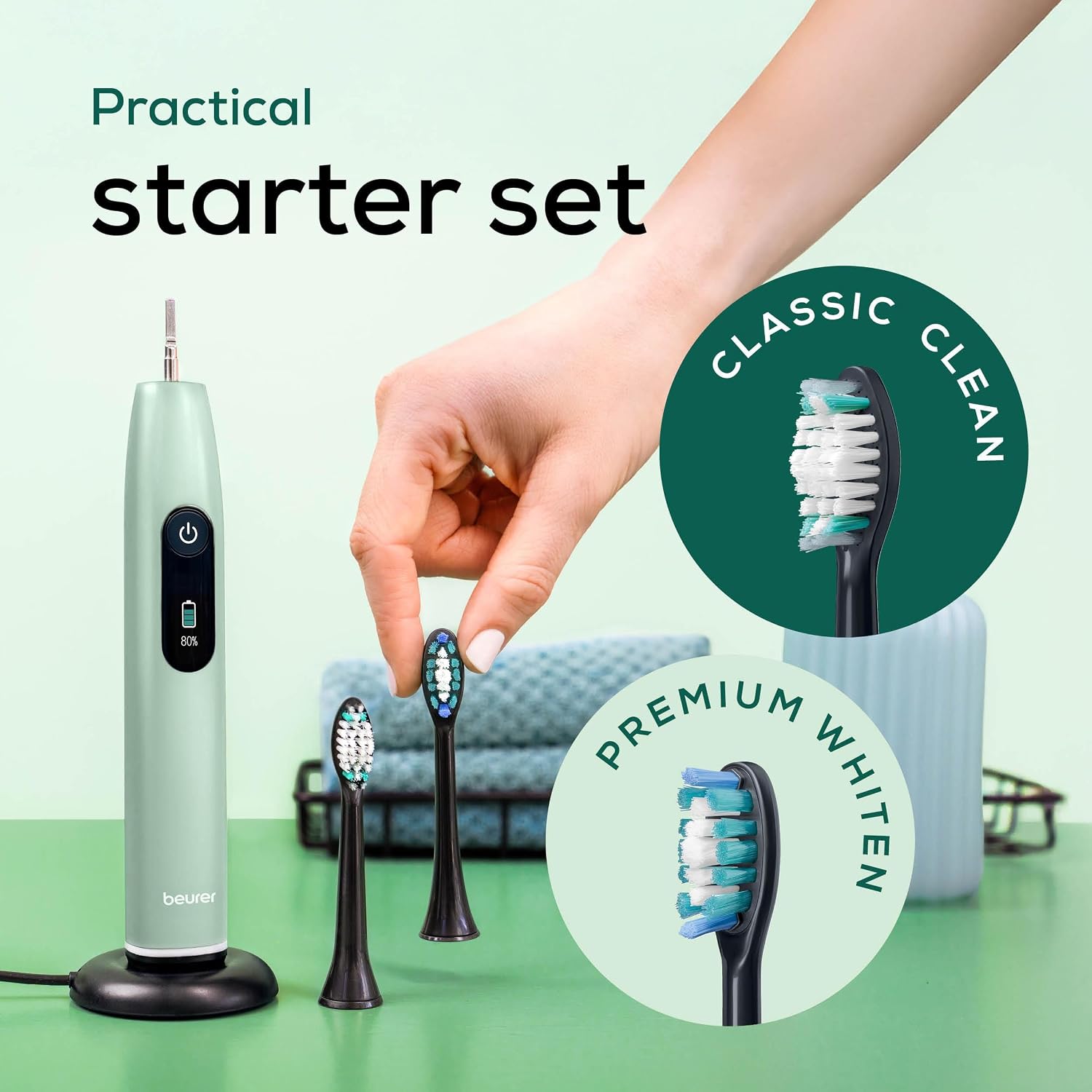 Beurer SC 50 Electric Sonic Toothbrush - Peppermint
