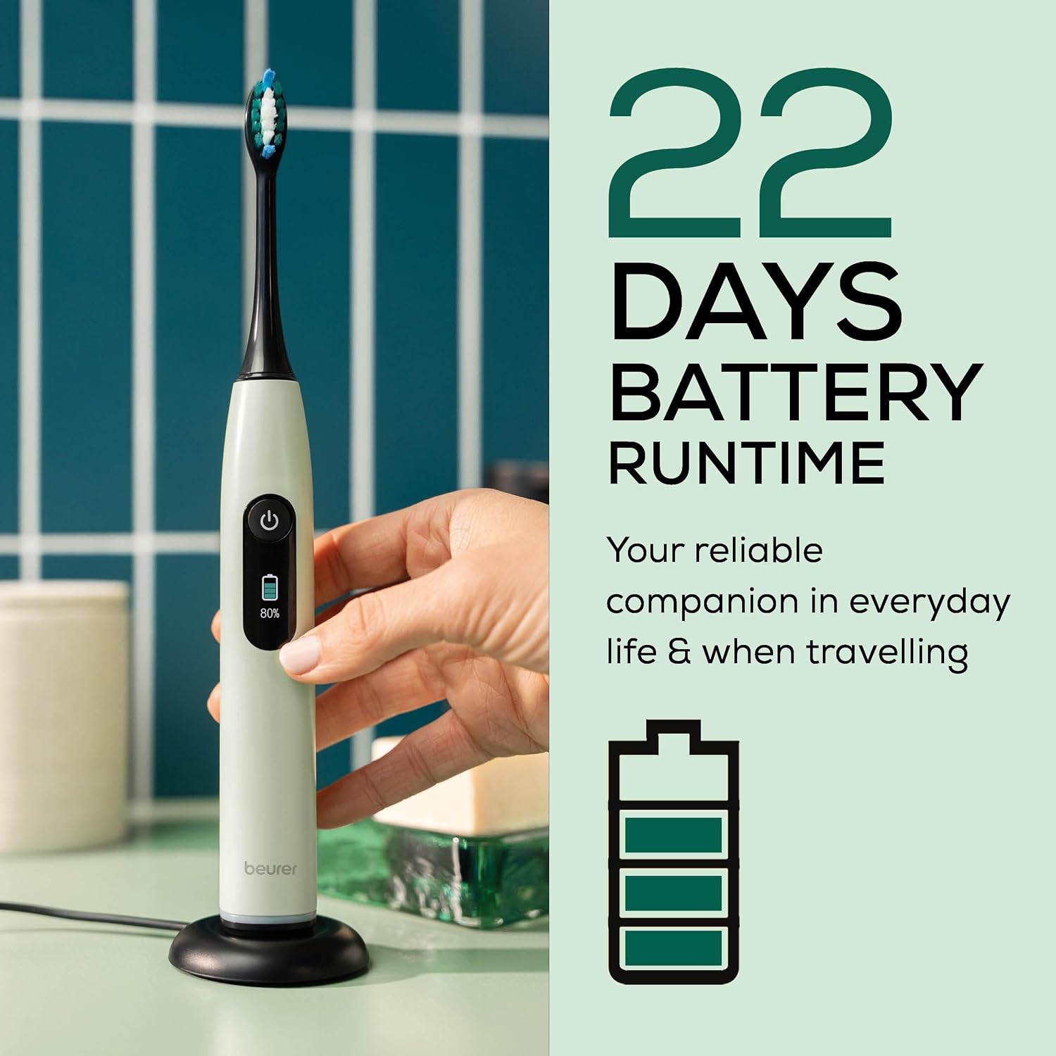 Beurer SC 50 Electric Sonic Toothbrush - Peppermint
