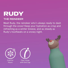 asobu Bestie Bottle Insulated Stainless Steel Water Bottle (Reindeer)