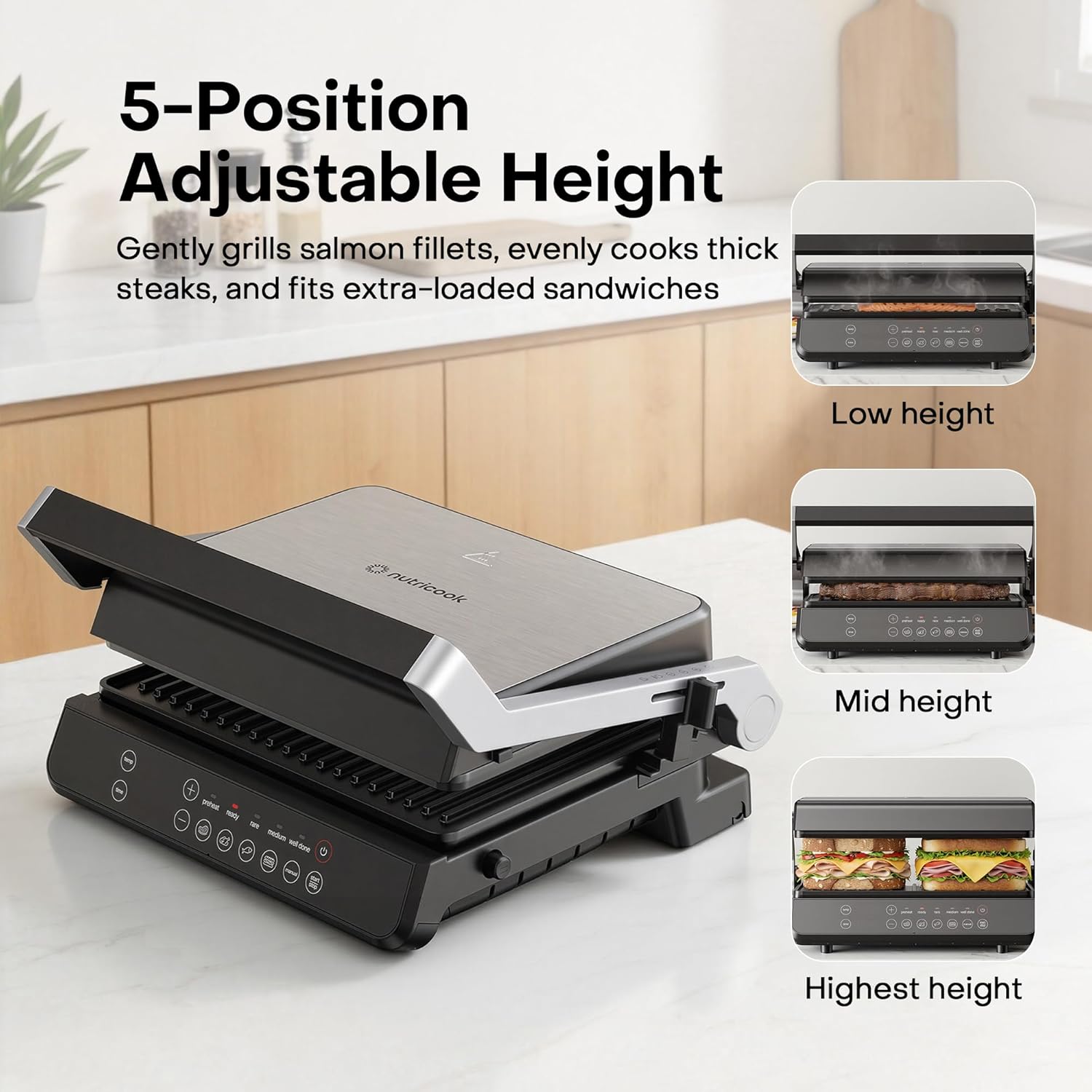 Nutricook 2000W Ceramic Contact Grill Nutricook 2000W Ceramic Contact Grill