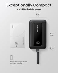 Anker Zolo Power Bank 10000mAh 30W with Built-in USB-C Cable - Blue