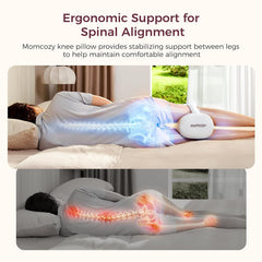 Momcozy Bamboo Memory Foam Knee & Leg Pillow - White