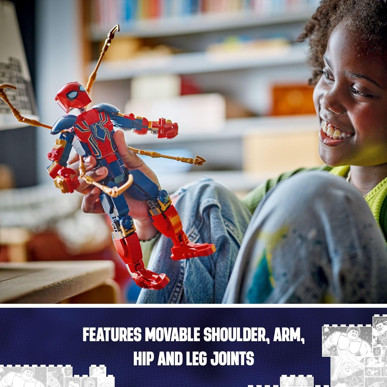 LEGO Marvel Iron Spider-Man Construction Figure , 8+