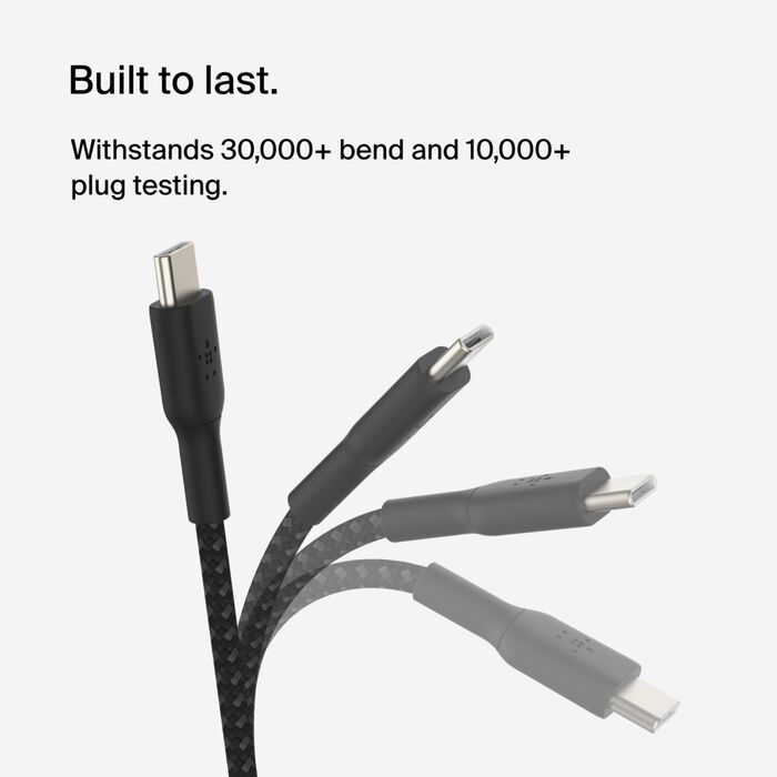 BELKIN BOOSTCHARGE C - C BRAIDED CABLE 1M - BLACK BELKIN BOOSTCHARGE C - C BRAIDED CABLE 1M - BLACK
