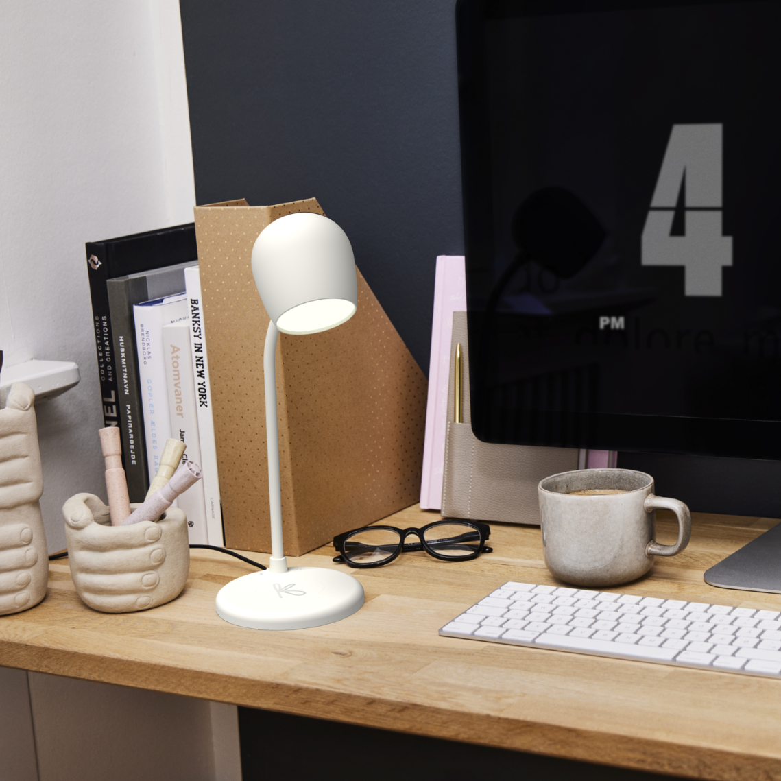 Kreafunk Ellie Soft White Lamp & Bluetooth Speaker Charger