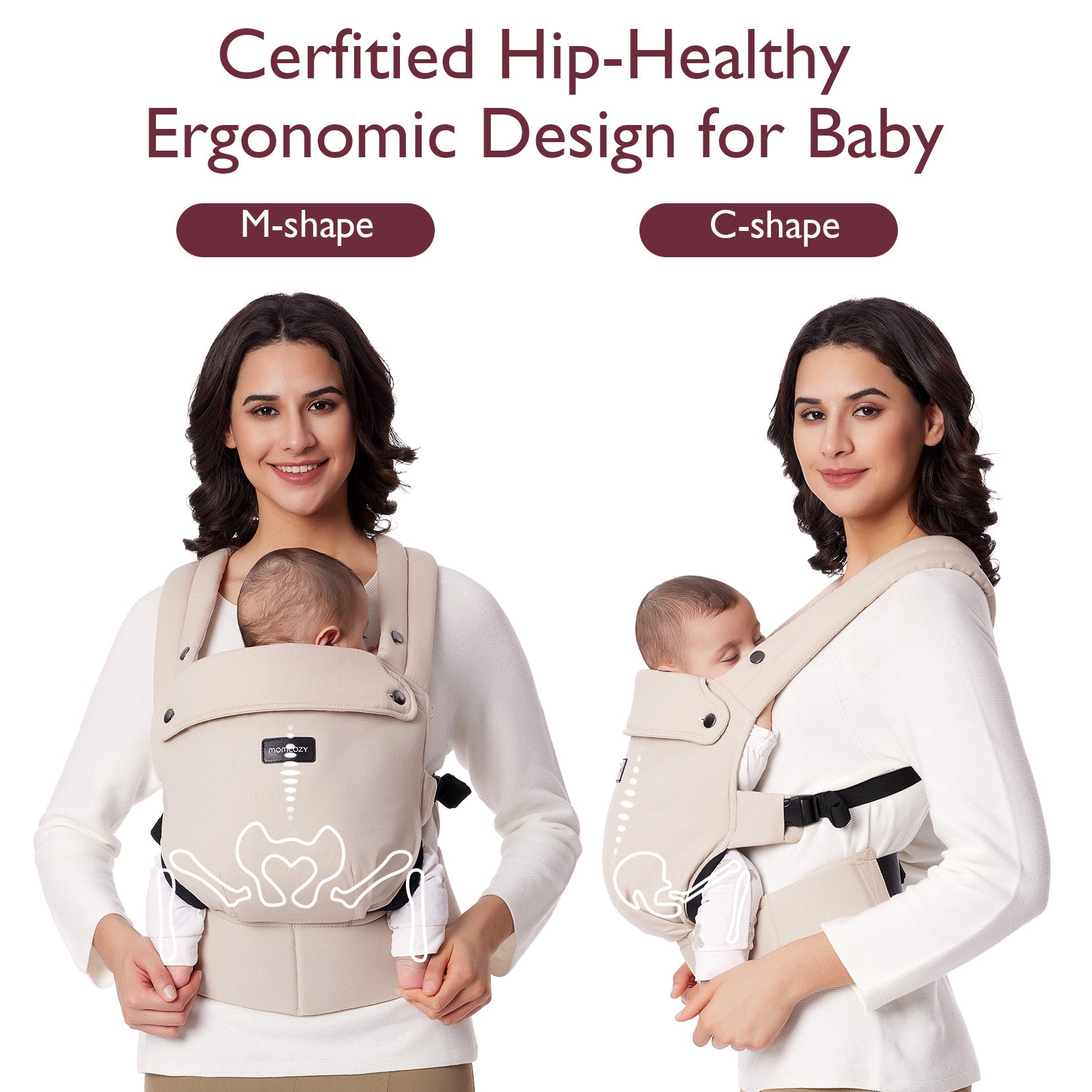 Momcozy Baby Carrier (Khaki, 3 Months+) Slings