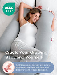 Momcozy U-Shaped Cooling Fabric Pregnancy Pillow