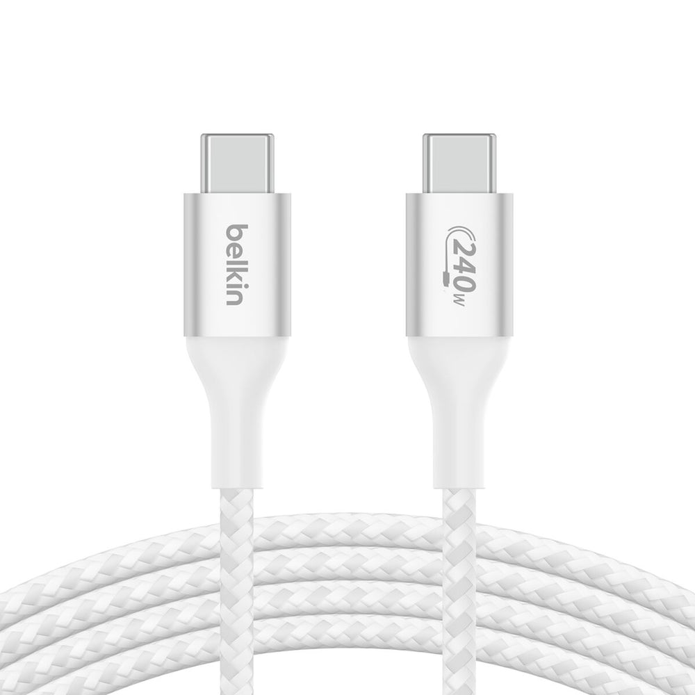 Belkin BoostCharge Braided USB-C to USB-C Cable 240W 1m - White