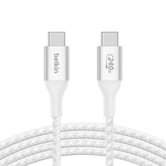Belkin BoostCharge Braided USB-C to USB-C Cable 240W 1m - White