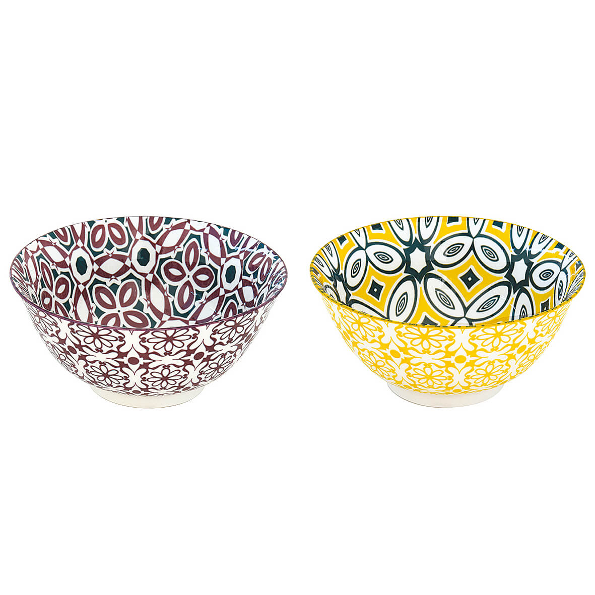 Easy Life Bali 2-Piece 15cm Bowl Set in Box - Yellow & Burgundy
