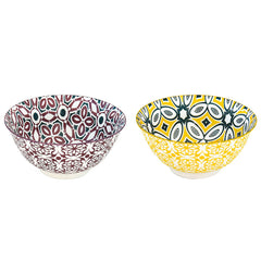 Easy Life Bali 2-Piece 15cm Bowl Set in Box - Yellow & Burgundy