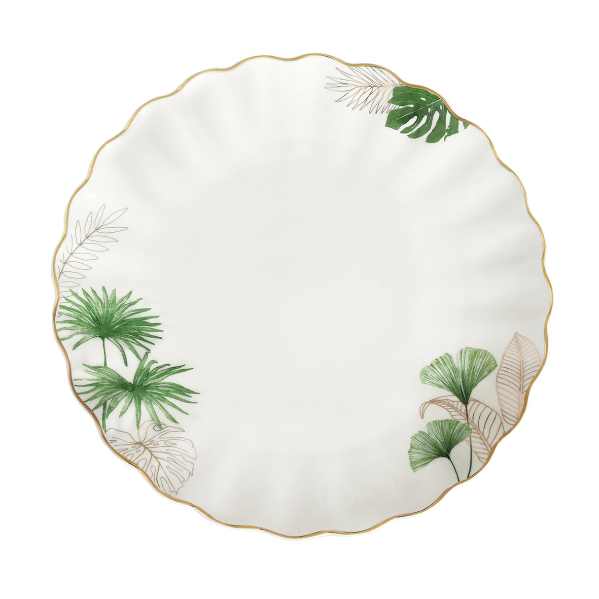 Easy Life Exotique 26cm Dinner Plate - White & Green