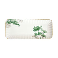 Easy Life Exotique 36x16cm Serving Plate in Box - White & Green