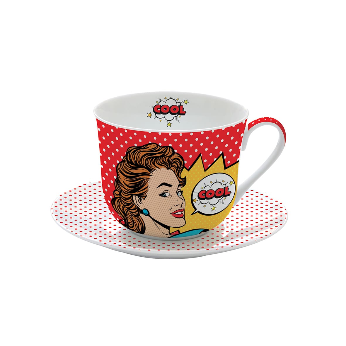 Easy Life Pop Art 400ml 2-Piece Teacup Set in Box - Multicolored