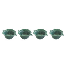 Easy Life Madagascar 10.5x8cm Leaf 4-Piece Bowls Set in Box - Green