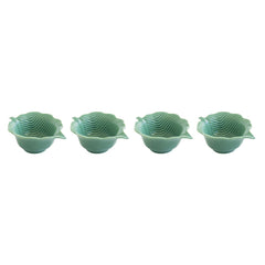 Easy Life Madagascar 10.5x8cm Leaf 4-Piece Bowls Set in Box - Light Green