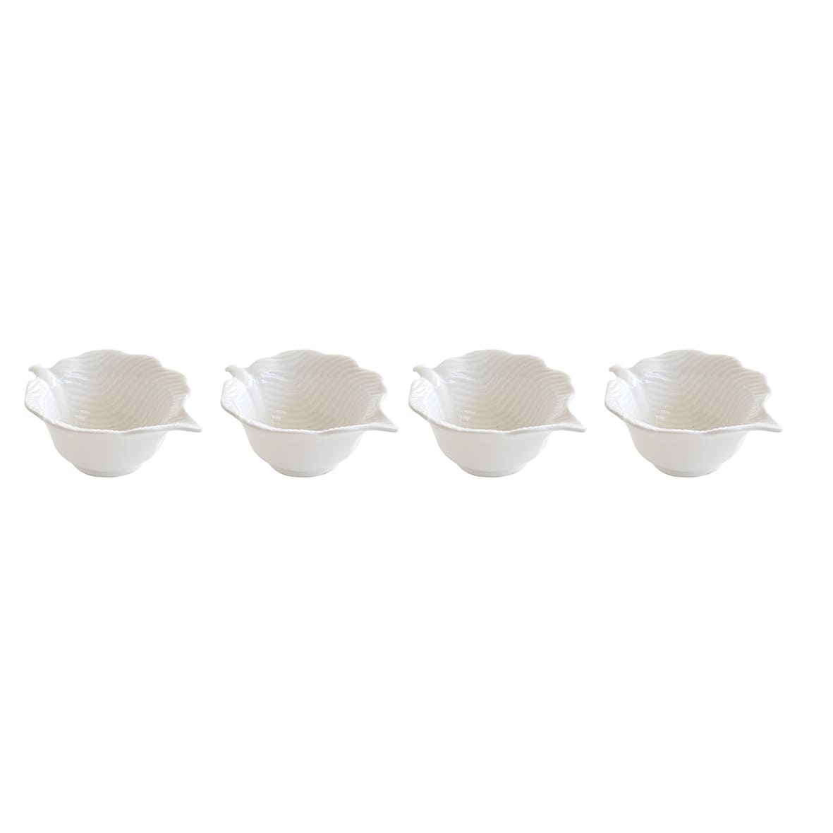 Easy Life Madagascar 10.5x8cm Leaf 4-Piece Bowls Set in Box - White