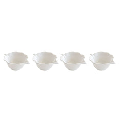 Easy Life Madagascar 10.5x8cm Leaf 4-Piece Bowls Set in Box - White
