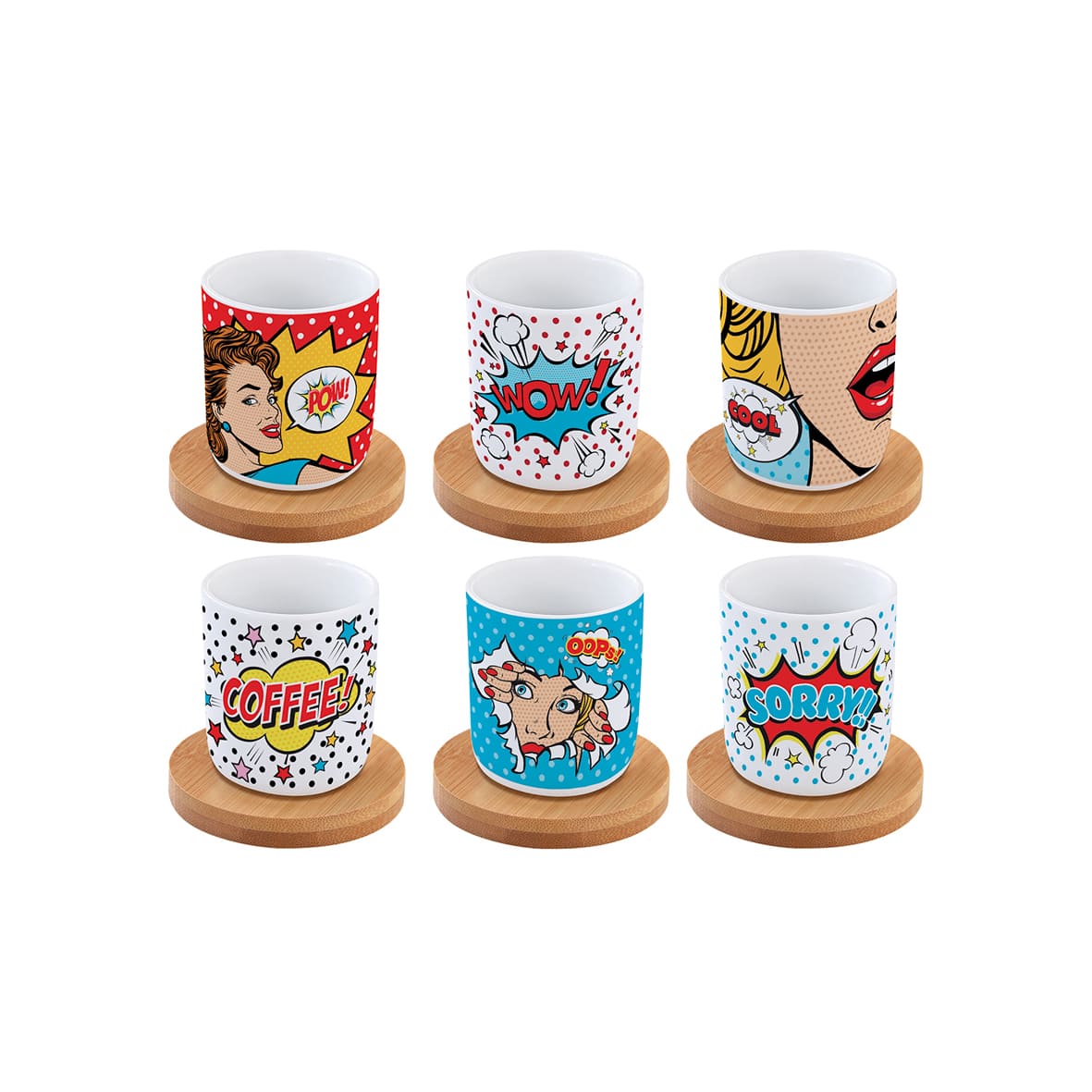 Easy Life Pop Art 110ml 12-Piece Coffee Set in Box - Multicolored