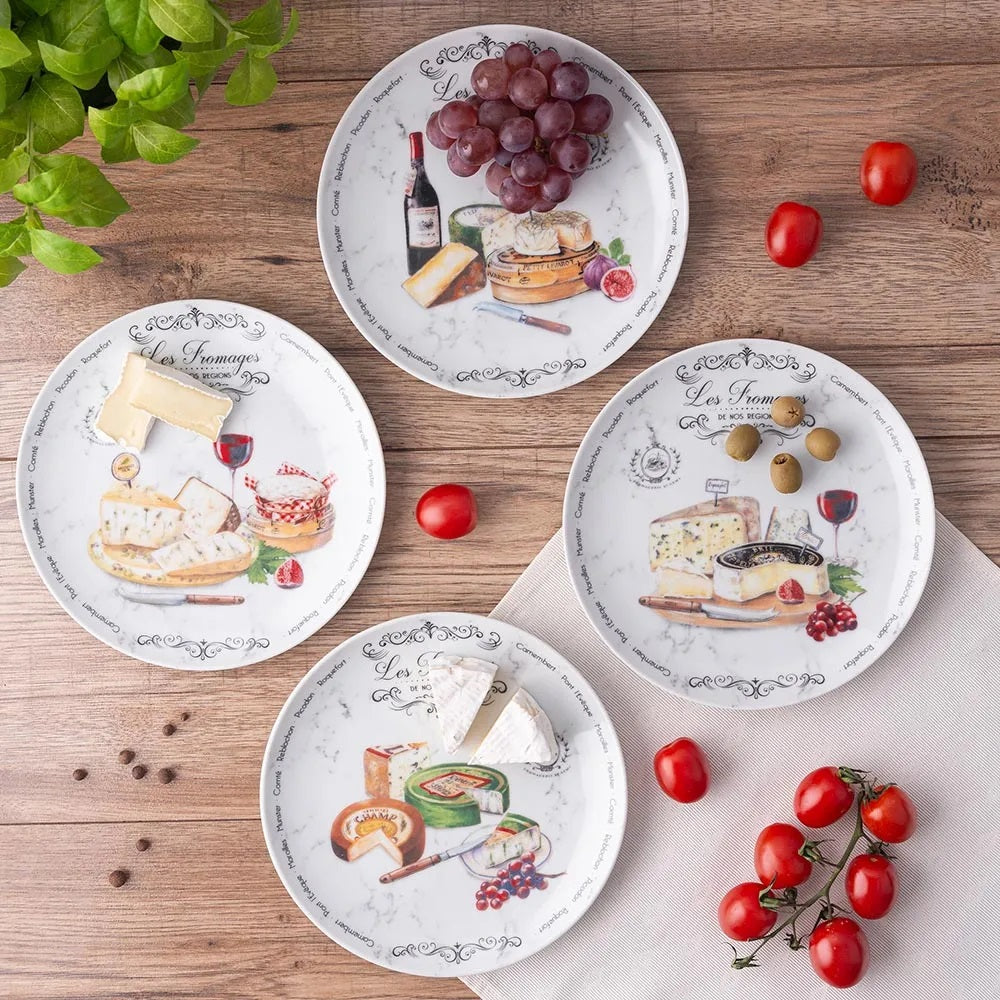 Easy Life Fromages 4-Piece 19cm Side Plate Set in Box - Multicolored