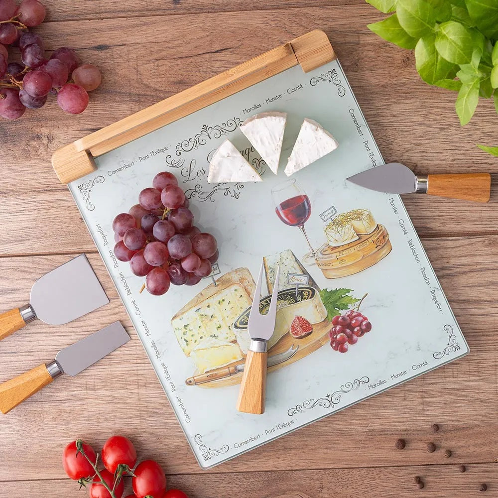Easy Life Fromages Cheese Knives & Board Set - Multicolored