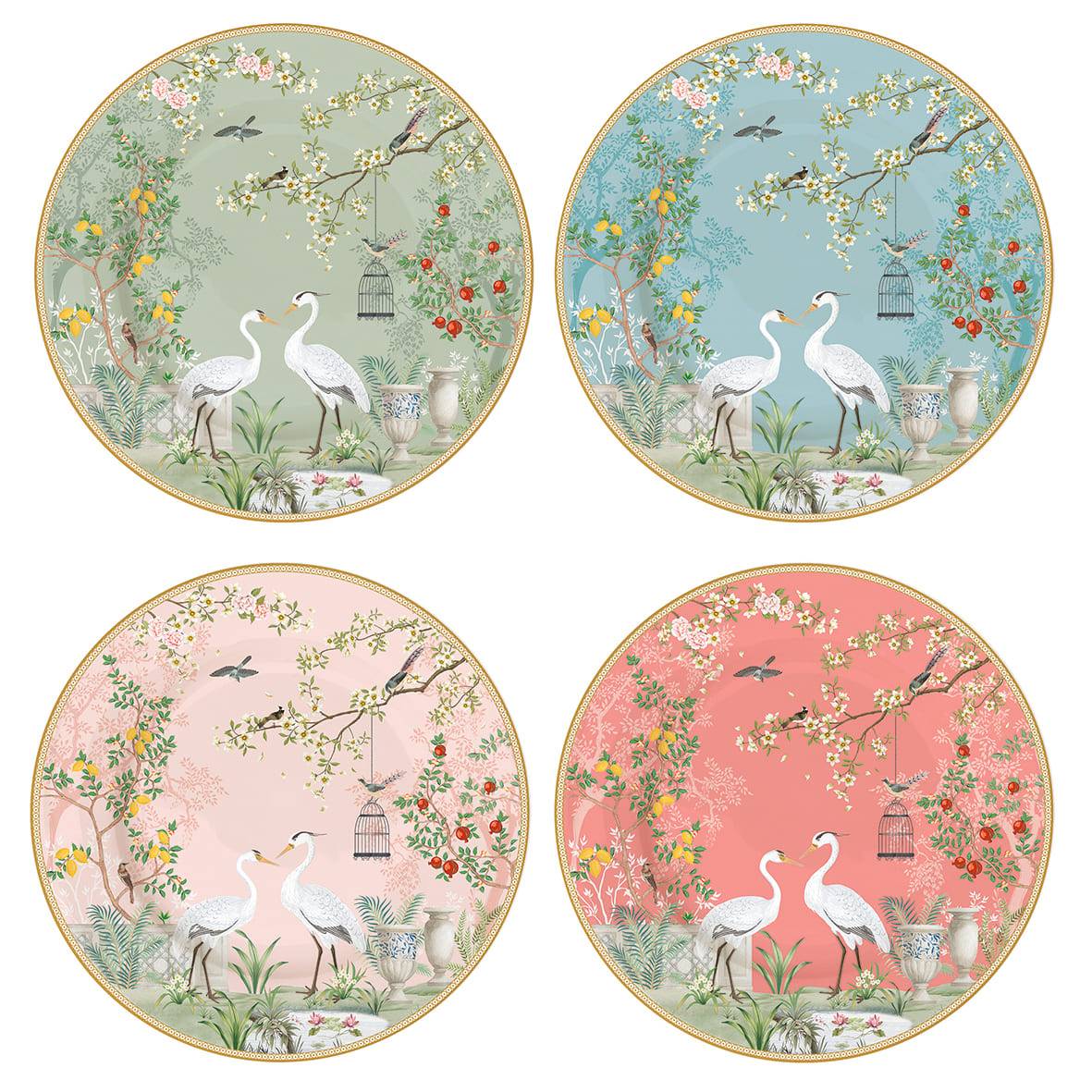 Easy Life Jardin De Reves 4-Piece 19cm Dessert Plates Set in Box - Multicolored