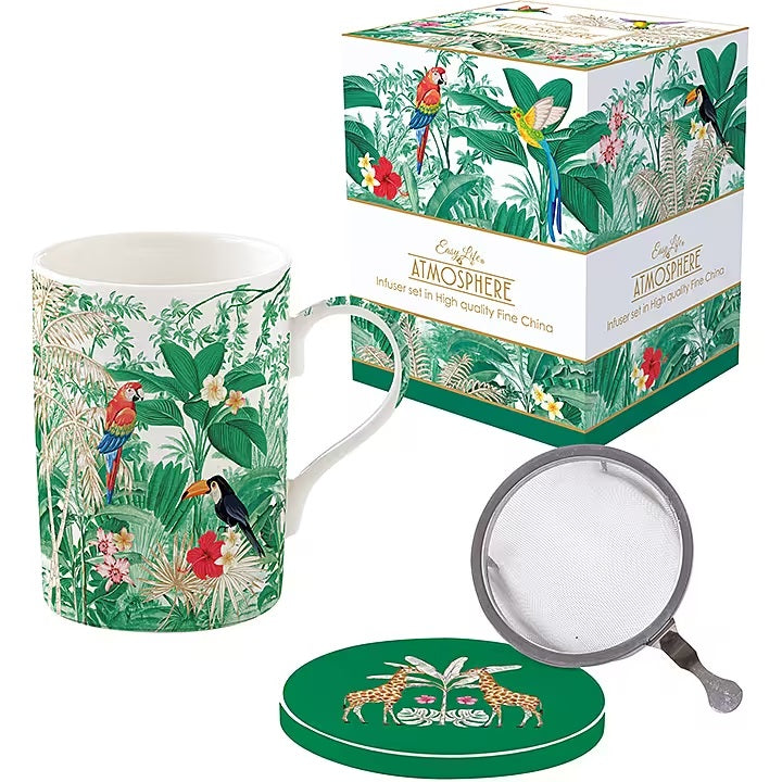 Easy Life Exotic Heaven 350ml Mug with Infuser & Lid in Box - Multicolored