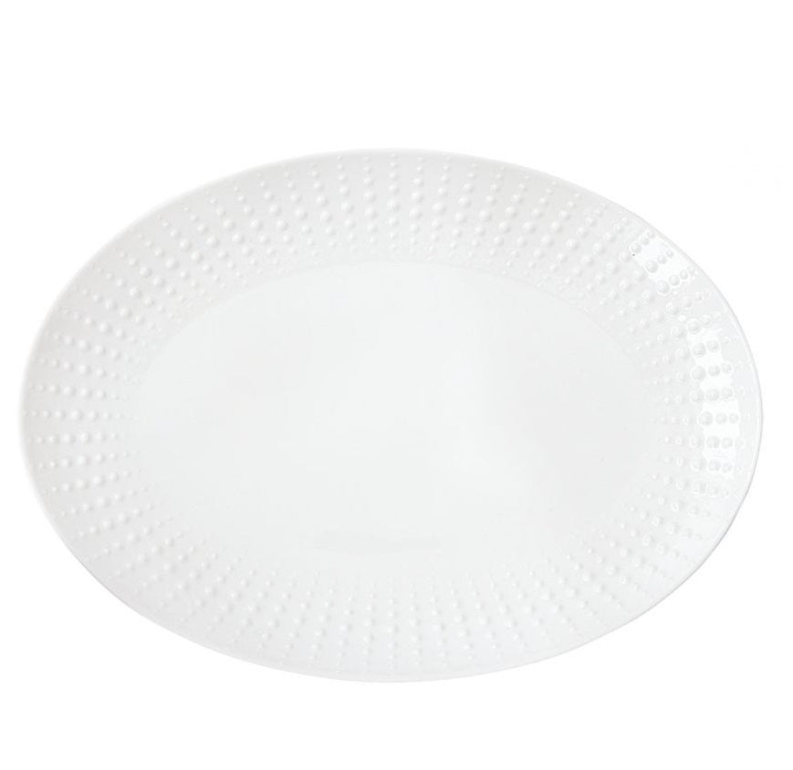 Easy Life Drops 32x23cm Oval Tray - White