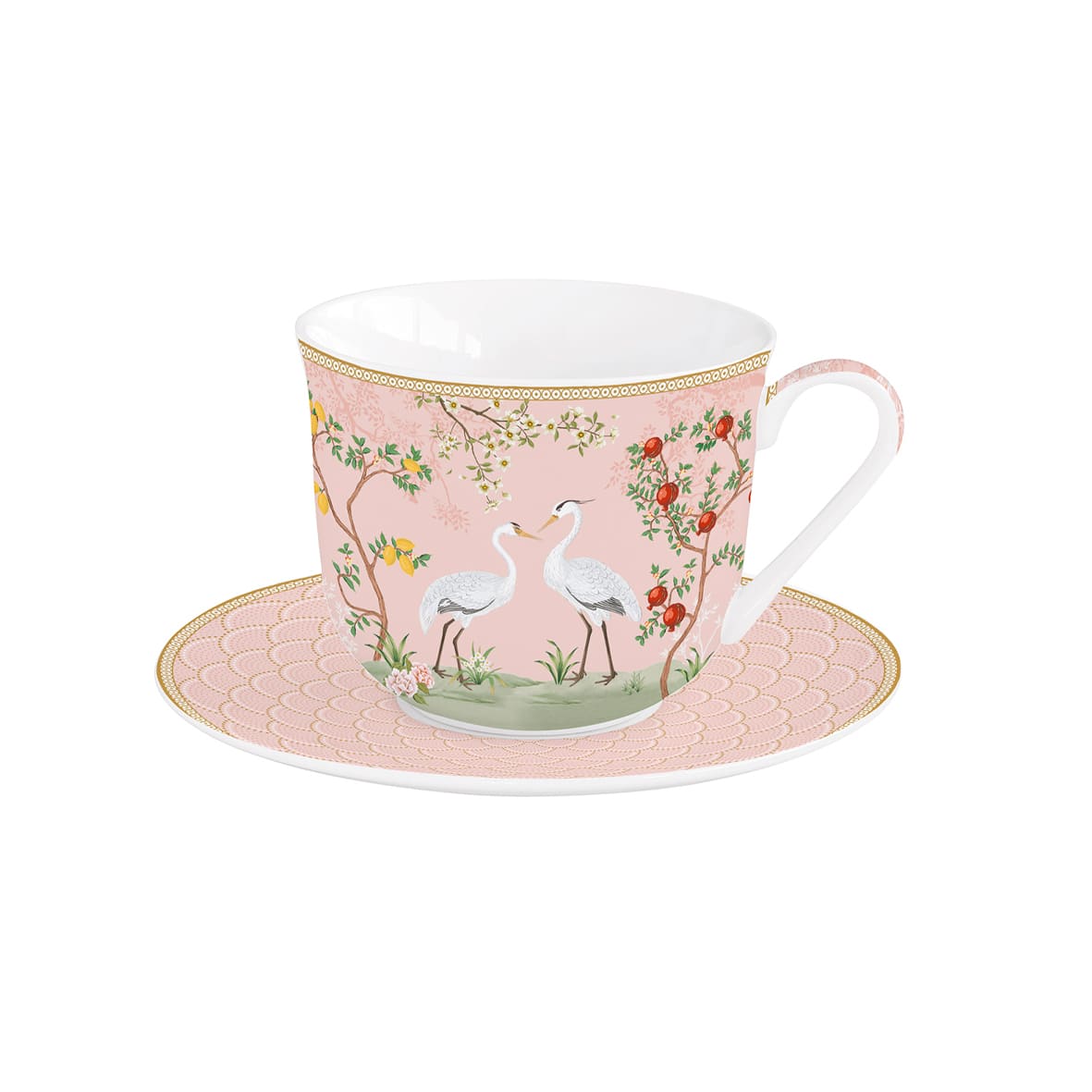 Easy Life Jardin De Reves 370ml 2-Piece Cup & Saucer Set in Box - Multicolored