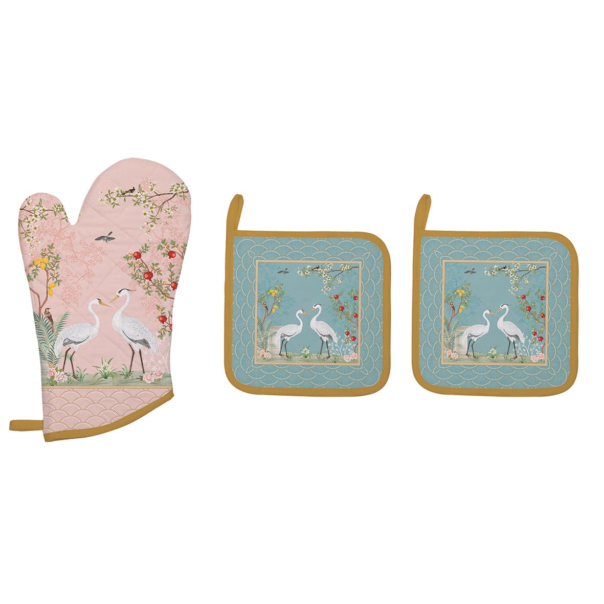 Easy Life Jarden De Reves Set of Oven Glove & 2 Potholders - Multicolored