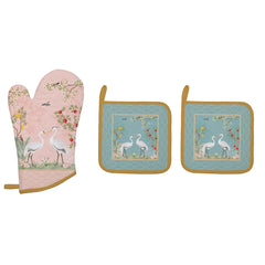 Easy Life Jarden De Reves Set of Oven Glove & 2 Potholders - Multicolored