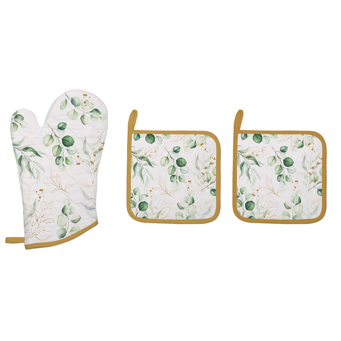 Easy Life Botanique Set of Oven Glove & 2 Potholders - Multicolored