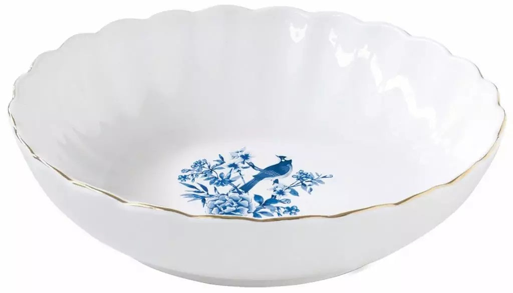 Easy Life Paradise Garden 20cm Soup Plate - White & Blue