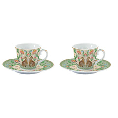 Easy Life Jungle Vibes 80ml 4-Piece Cups & Saucers Set in Box - Multicolored