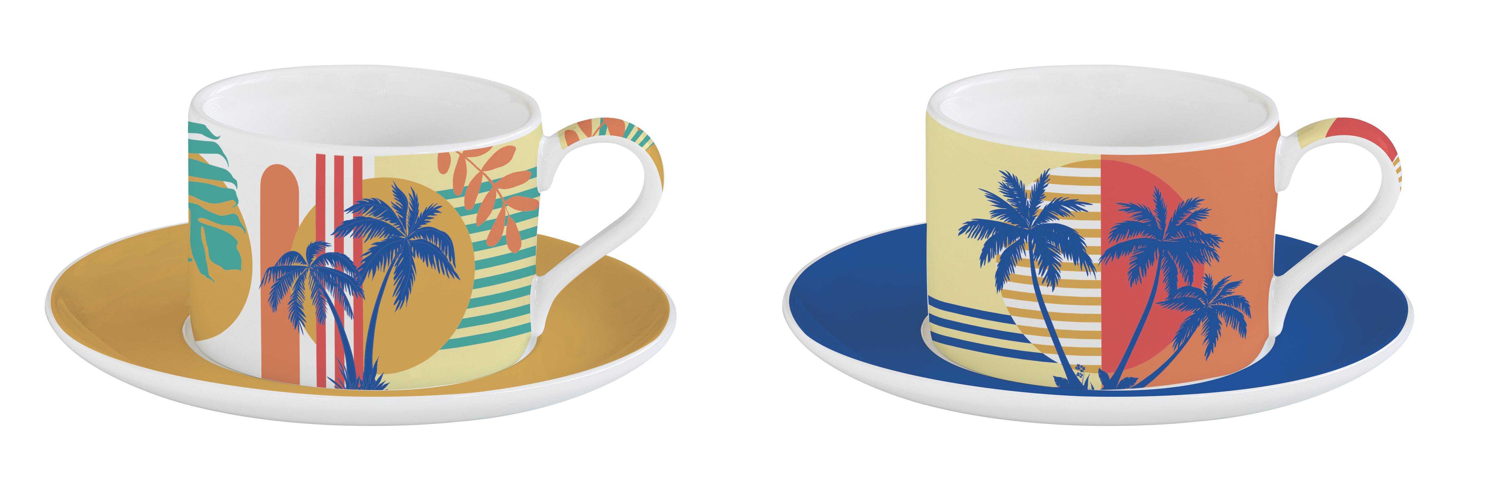 Easy Life Bahia 240ml 4-Piece Teacups Set in Box - Multicolored