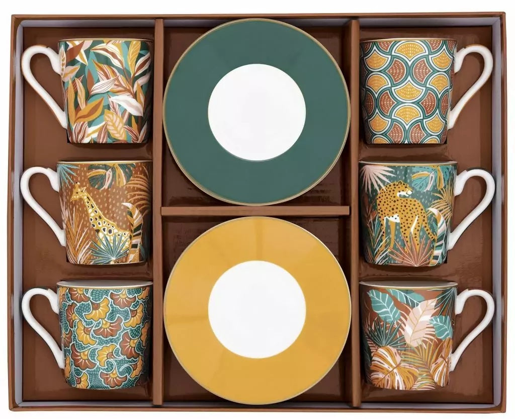 Easy Life Namibia 100ml 12-Piece Cups & Saucers Set in Box - Multicolored