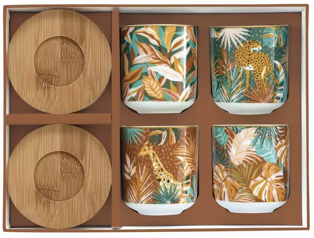 Easy Life Namibia 110ml 8-Piece Cups & Saucers Set in Box - Multicolored