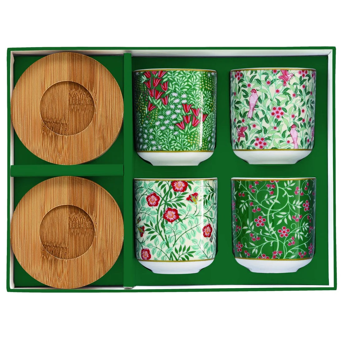Easy Life Floral Fantasy 110ml 8-Piece Cups & Saucers Set in Box - Multicolored