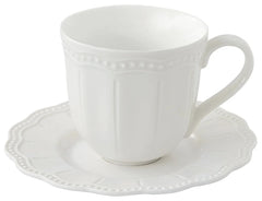 Easy Life Elite 110ml Coffee Cup & Saucer Set - White