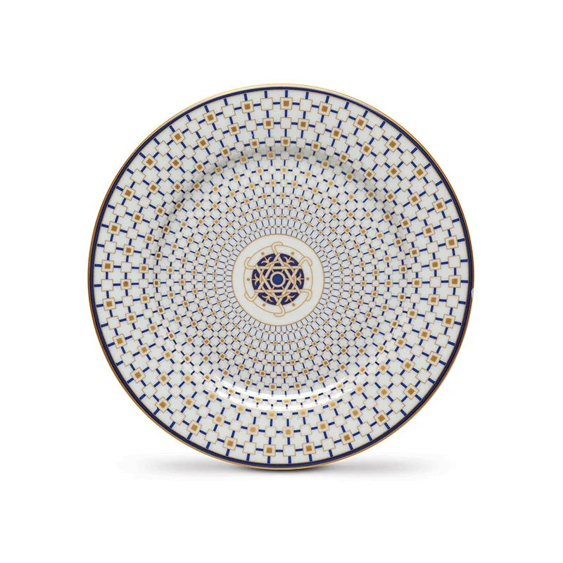 Easy Life Charles 19.5cm Side Plate - Blue & Gold Toned