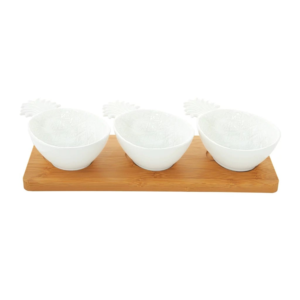 Easy Life Madagascar 4-Piece Pineapple Appetizer Set - White