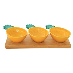Easy Life Madagascar 4-Piece Pineapple Appetizer Set - Yellow