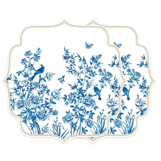 Easy Life Paradise Garden 2-Piece 34.5cm Mat Set - White & Blue