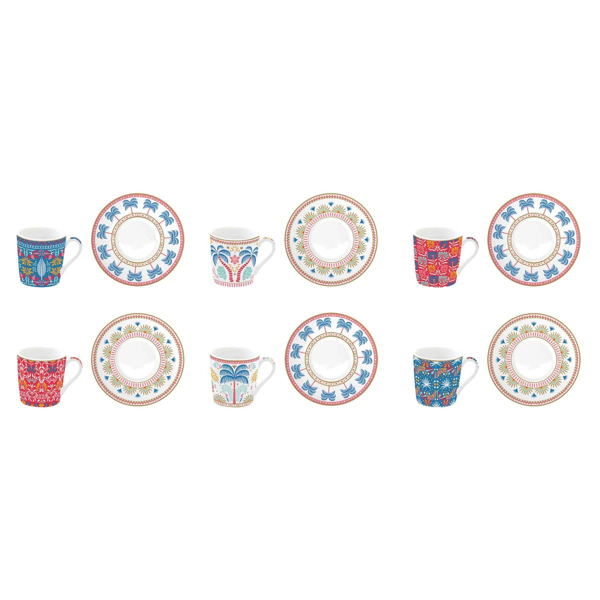 Easy Life Tropical Groovy 12-Piece Coffee Set - Multicolored