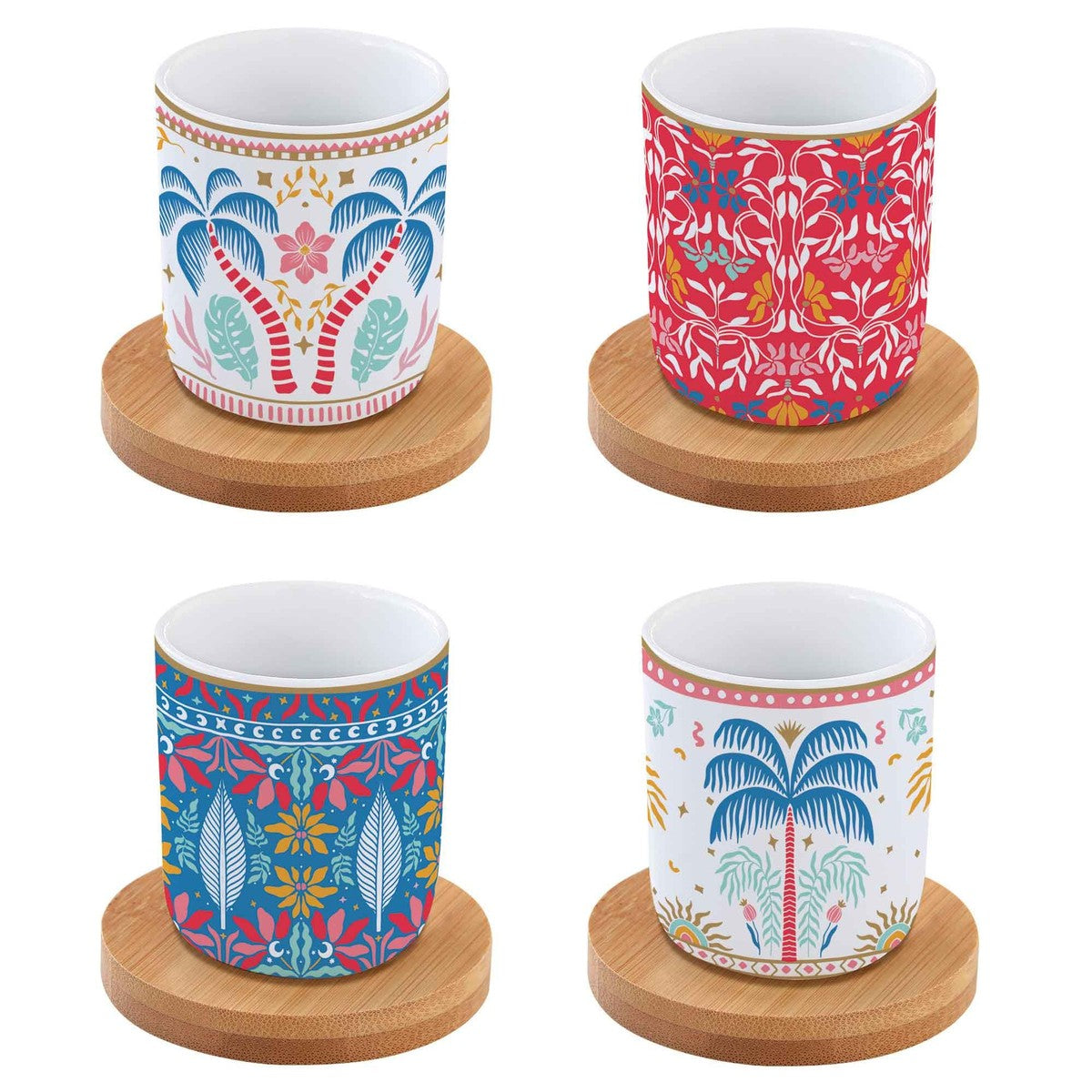 Easy Life Tropical Groovy 8-Piece Coffee Set - Multicolored
