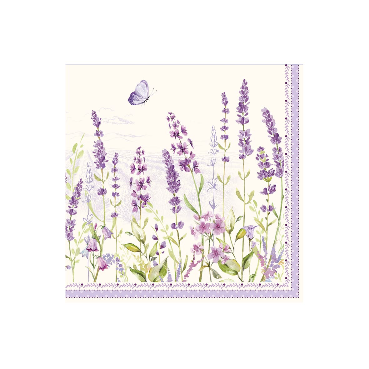 Easy Life Lavender Field 20-Piece Paper Napkin Set - Multicolored