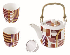 Easy Life Geometric Tea Set in Box - Multicolored